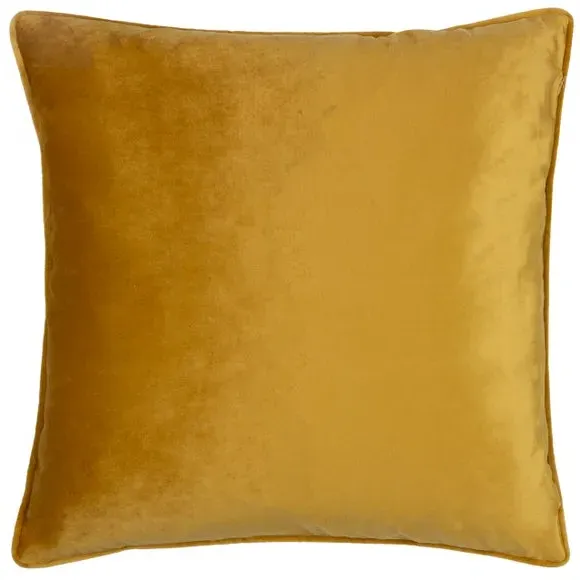 Square Cushion Cover - Mustard, Velvet