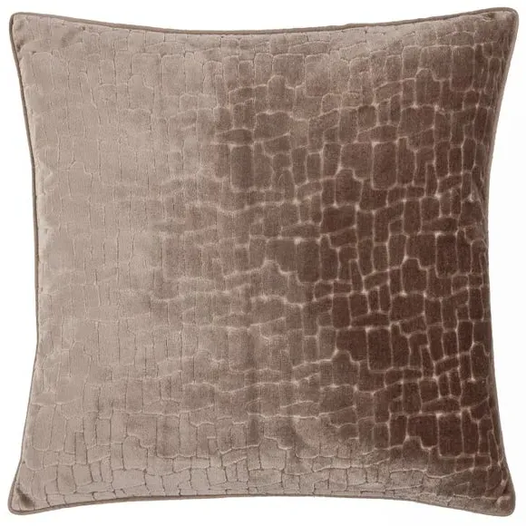 Square Cushion Cover - Taupe, Velvet