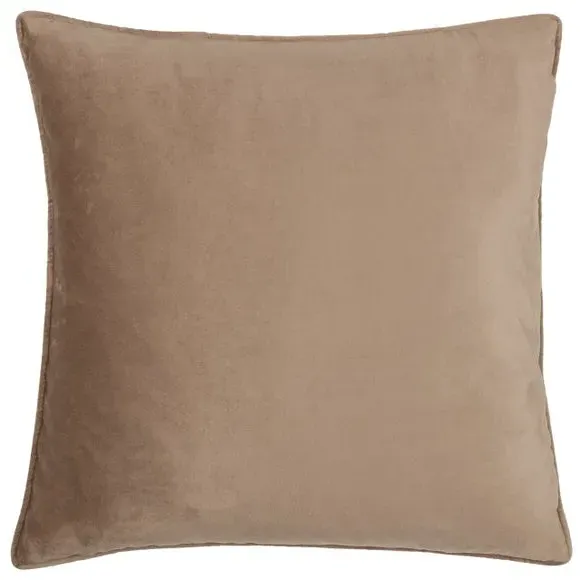 Square Cushion Cover - Taupe, Velvet