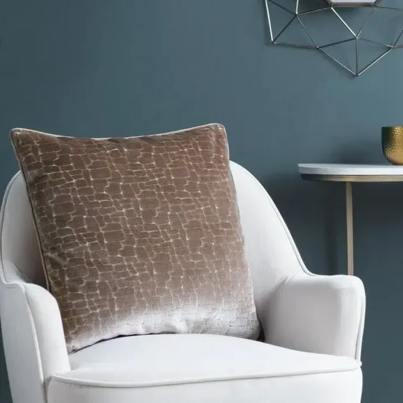 Square Cushion Cover - Taupe, Velvet