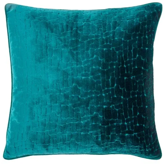 Square Cushion Cover - Teal, Velvet