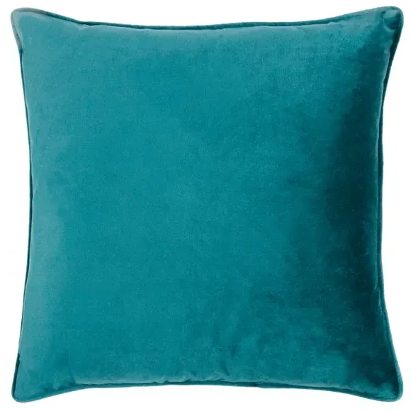 Square Cushion Cover - Teal, Velvet