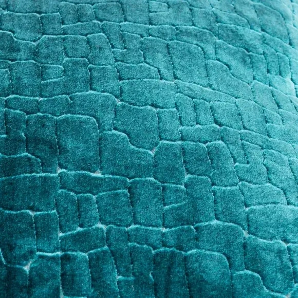 Square Cushion Cover - Teal, Velvet