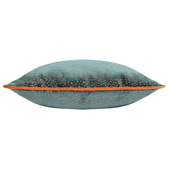 Square Cushion Cover with Piped Trim - Teal, Velvet