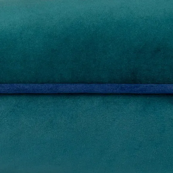 Square Cushion Cover with Piping - Blue, Velvet