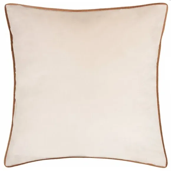 Square Cushion Cover with Piping - Ecru, Velvet