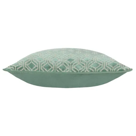 Square Cushion with Velvet Reverse - Mint, Polyester