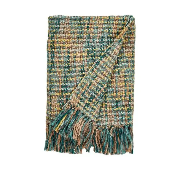 Woven Throw Blanket with Fringe - Honey