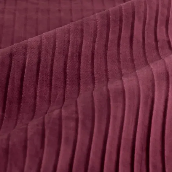 Eyelet Curtains with Micro-Pleat - Merlot, Velvet