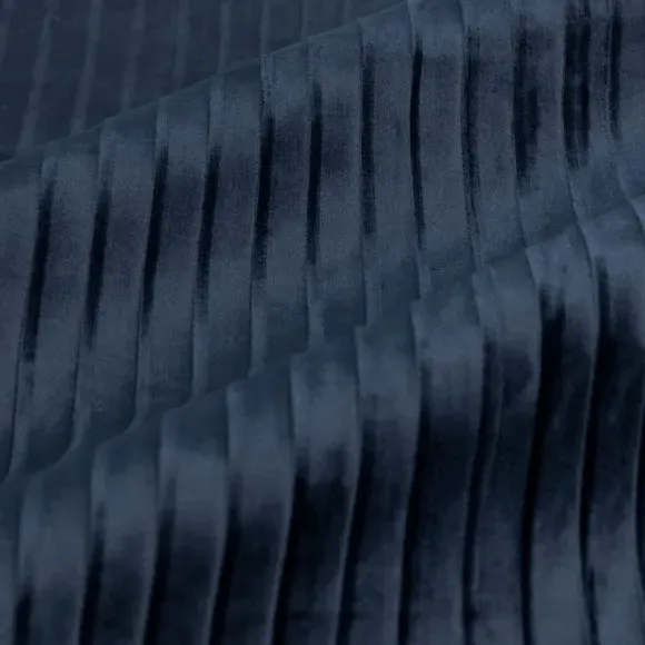 Eyelet Curtains with Micro-Pleat - Midnight, Velvet