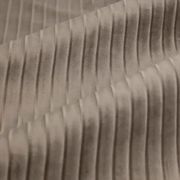Eyelet Curtains with Micro-Pleat - Mink, Velvet