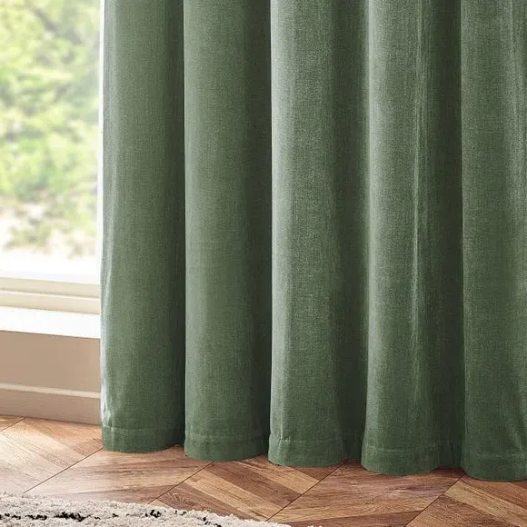 Heavy Eyelet Curtains - Eucalyptus, Chenille
