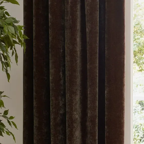 Pencil Pleat Curtains Heavy Weight - Brown