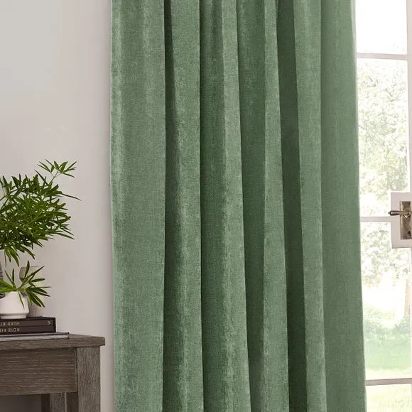 Pencil Pleat Curtains Heavy Weight - Eucalyptus