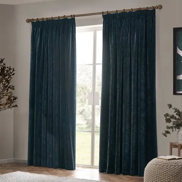 Pencil Pleat Curtains Heavy Weight - Navy