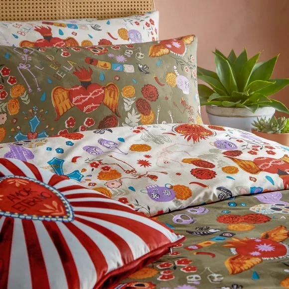Reversible Duvet Cover Set - Multicolor, Cotton
