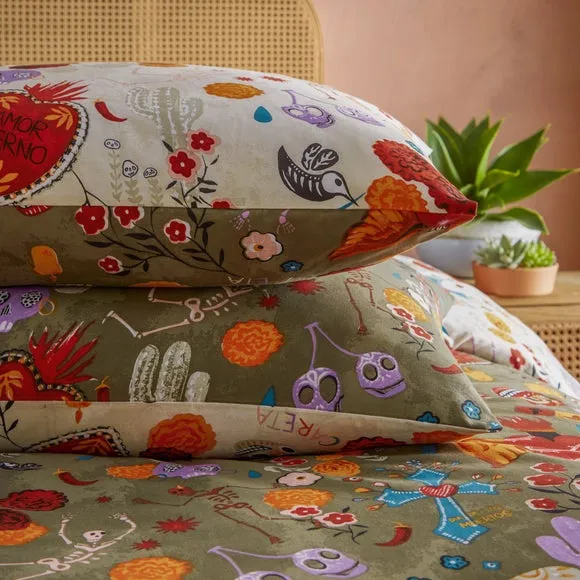 Reversible Duvet Cover Set - Multicolor, Cotton