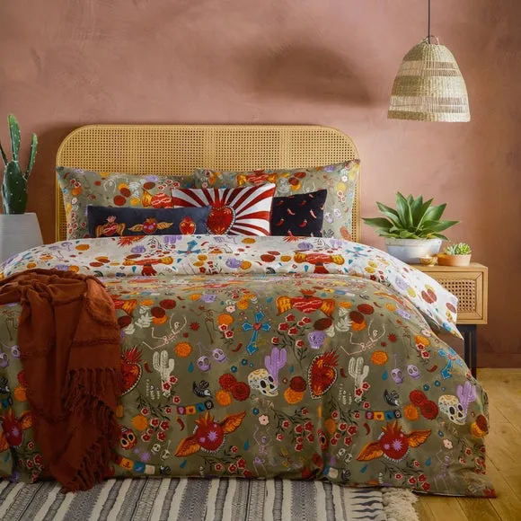 Reversible Duvet Cover Set - Multicolor, Cotton image