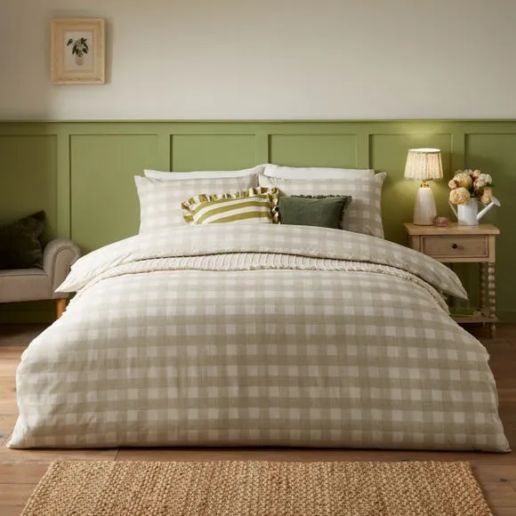 Reversible Duvet Cover Set - Natural, Polycotton image