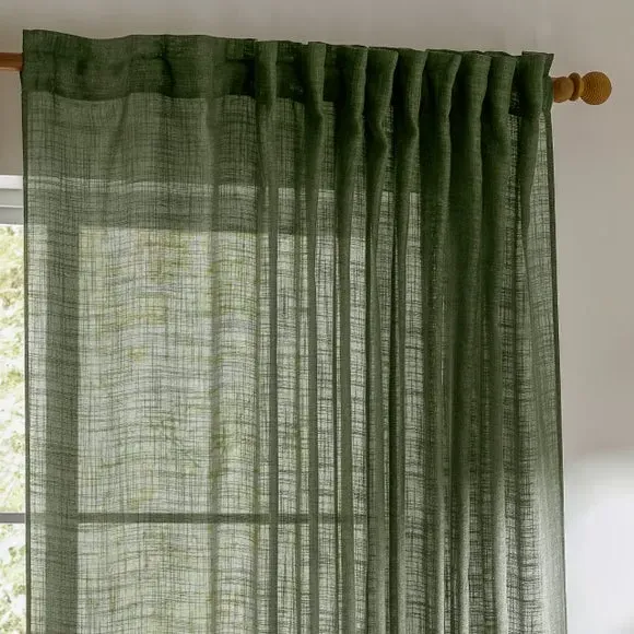 Tab Top Voile Panel - Forest, Polyester