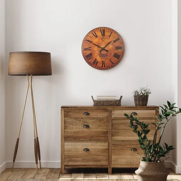 French Chateau Wall Clock - Brown, Weathered image