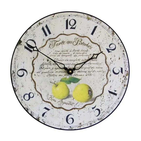 Round Wall Clock Recipe Design - White