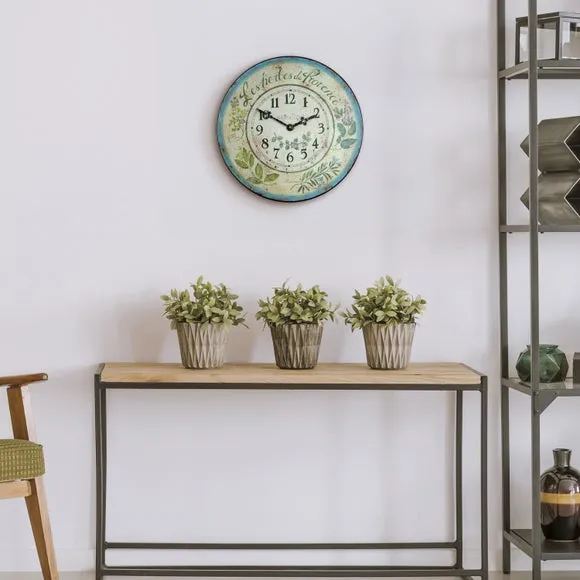 Wall Clock with Herb Design - Blue image