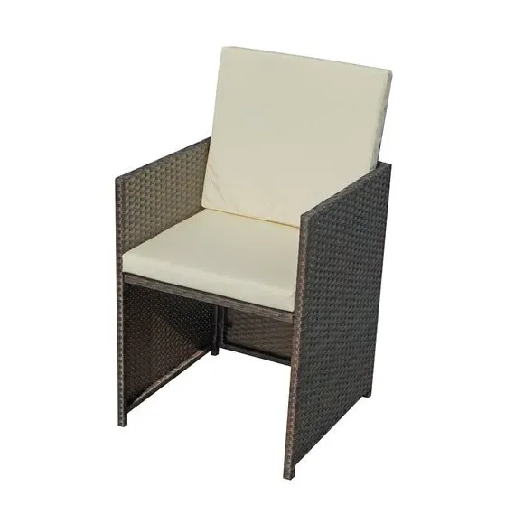10-Seater Cube Dining Set - Brown, Steel