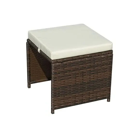 10-Seater Cube Dining Set - Brown, Steel