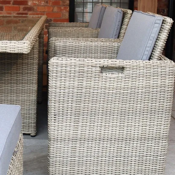 10-Seater Cube Dining Set - Natural, Rattan