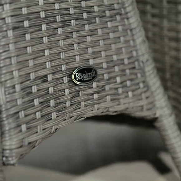 2-Seater Bistro Set with Glass Top - Grey, Wicker