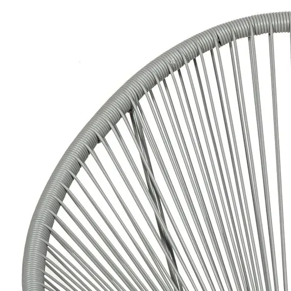 2-Seater Egg Chair Bistro Set - Grey, Rattan