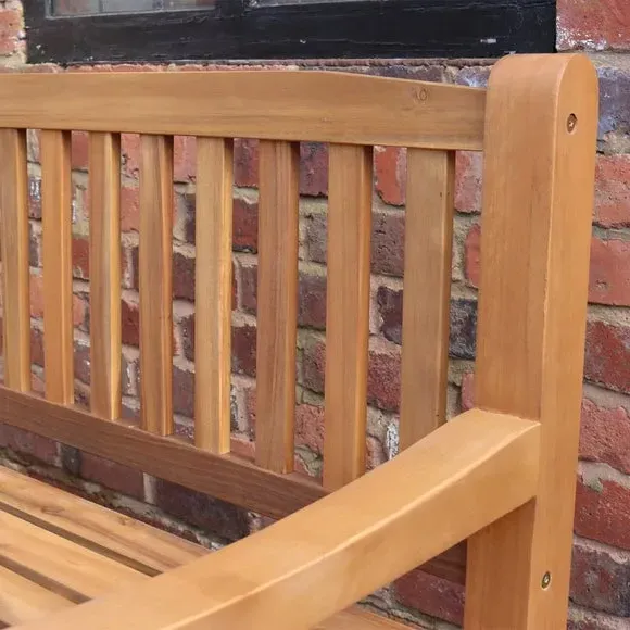 2-Seater Garden Bench - Medium Wood, Acacia