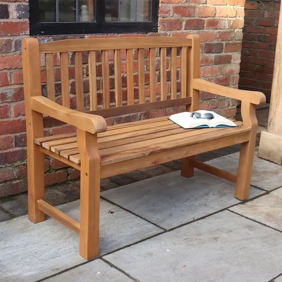 2-Seater Garden Bench - Medium Wood, Acacia image