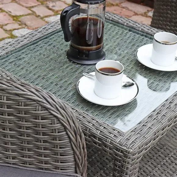 2-Seater Outdoor Companion Set - Grey, Wicker