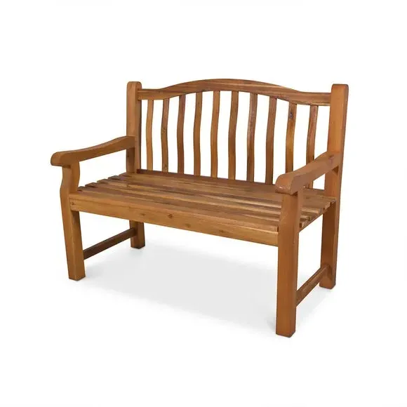2-Seater Outdoor Dining Bench - Medium Wood