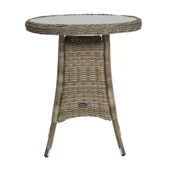 2-Seater Round Bistro Set - Grey, Rattan