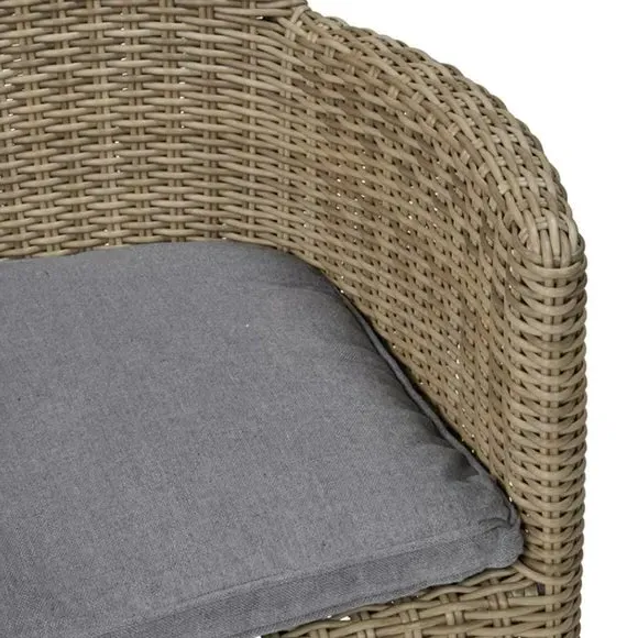 2-Seater Round Bistro Set - Grey, Rattan