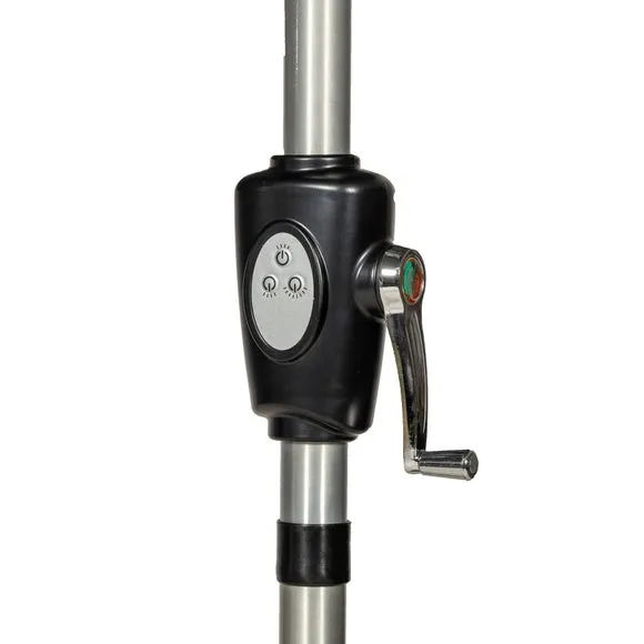 2.7m Parasol with LED Lights - Grey, Aluminium