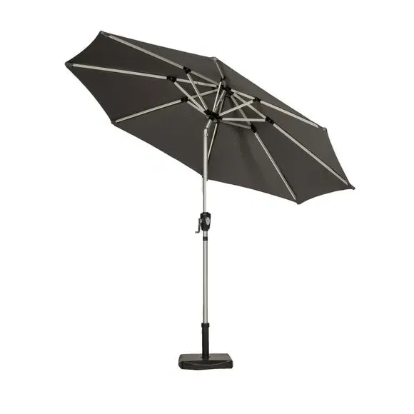 2.7m Parasol with LED Lights - Grey, Aluminium image