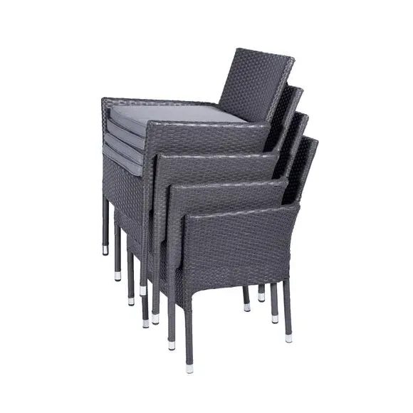 3-Piece Stacking Bistro Set - Grey, Rattan