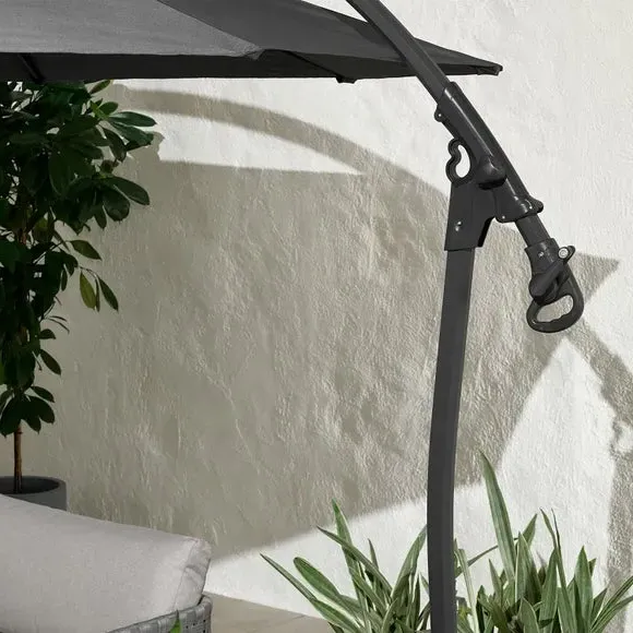 3m Cantilever Parasol Pedal Operated - Grey