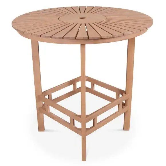 4-Seater Bar Set with Rope Stools - Natural, Acacia