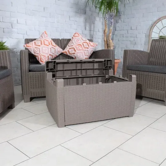 4-Seater Outdoor Conversation Set - Taupe, Resin