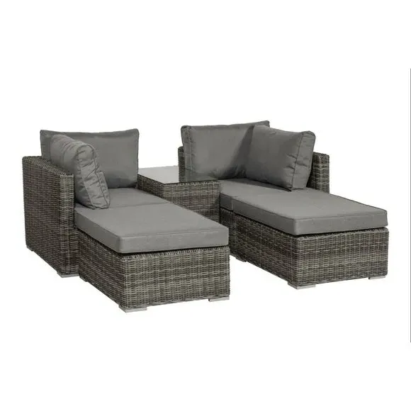 4-Seater Relaxer Set with Cushions - Grey image