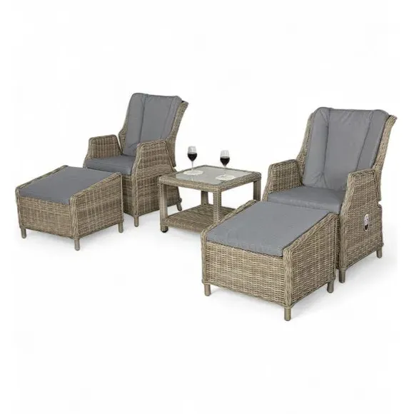 5-Piece Reclining Outdoor Set - Natural, Rattan