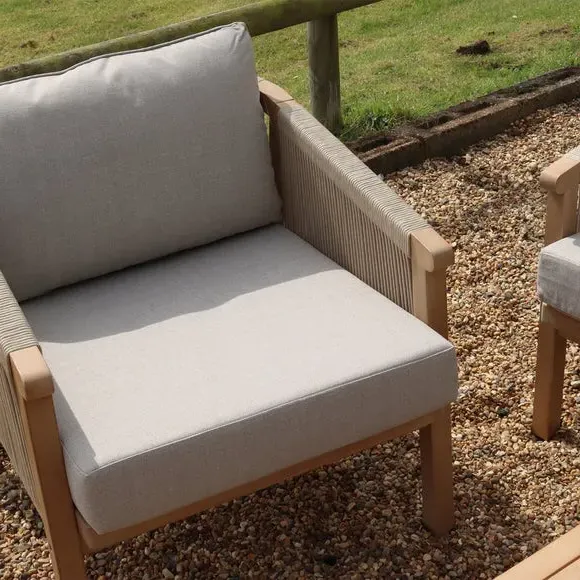 5-Seater Outdoor Lounger Set - Light Wood, Acacia