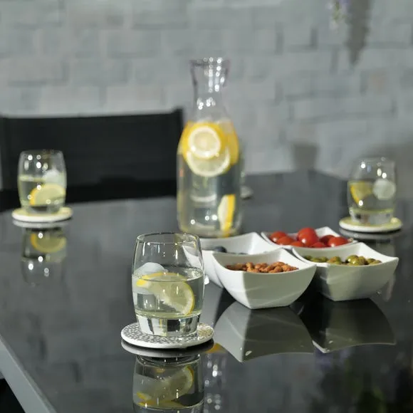 6-Seater Outdoor Dining Set - Black, Aluminum