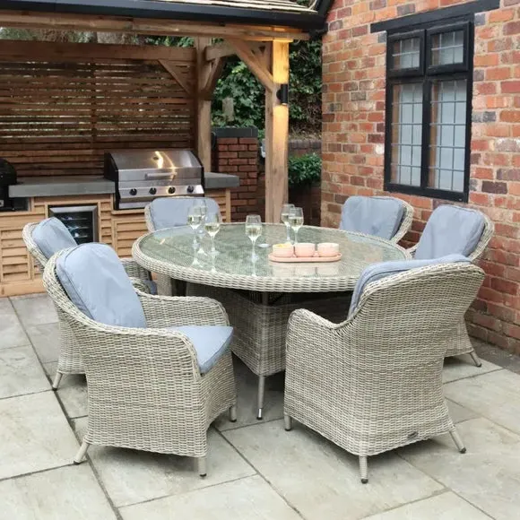 6-Seater Outdoor Dining Set - Natural, Rattan