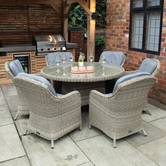 6-Seater Outdoor Dining Set - Natural, Rattan